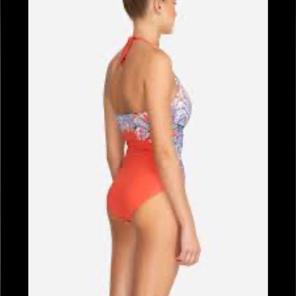 Johnny was bathing suit L orange floral - Picture 1 of 9